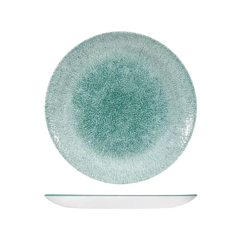 Studio Print Raku Jade Green Round Coupe Plate 260mm - Box of 12