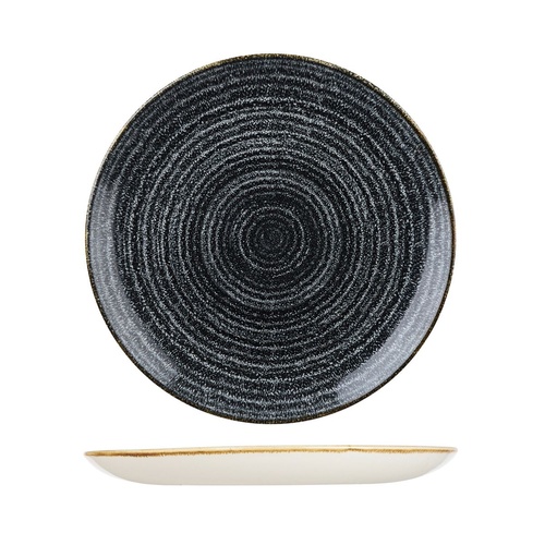 Studio Prints Homespun Round Coupe Plate Charcoal Black 288mm - Box of 12