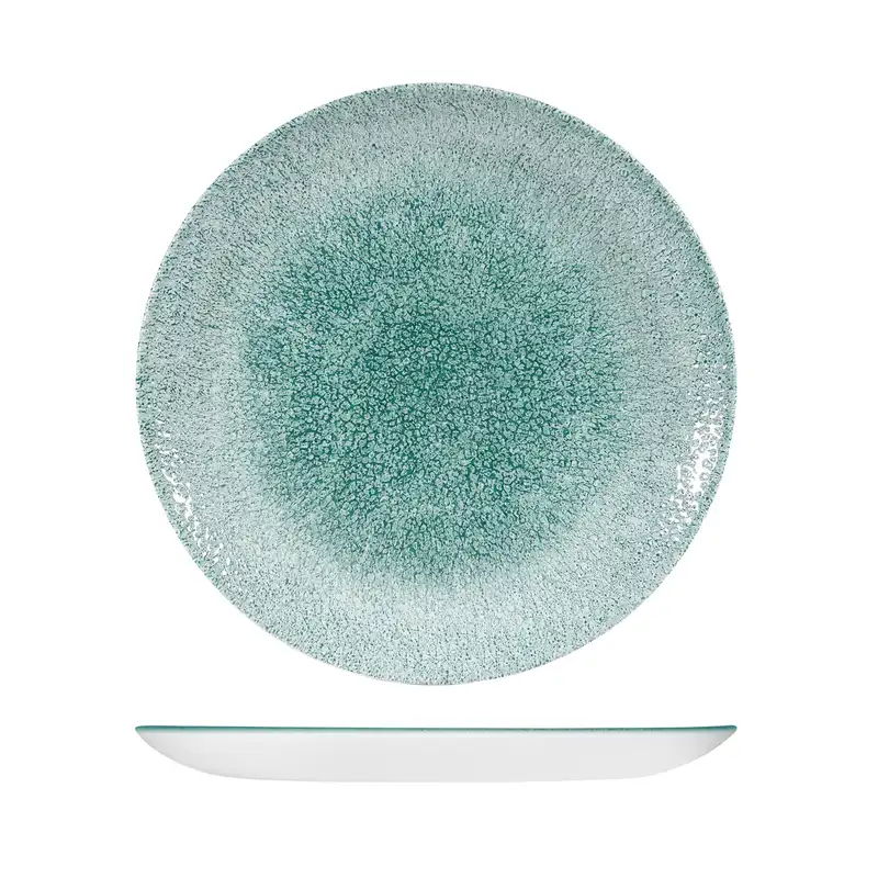 Studio Prints Raku Jade Green Round Coupe Plate  288mm - Box of 12
