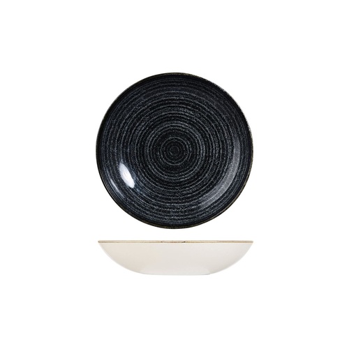 Studio Prints Homespun Round Coupe Bowl Charcoal Black 182mm / 426ml - Box of 12