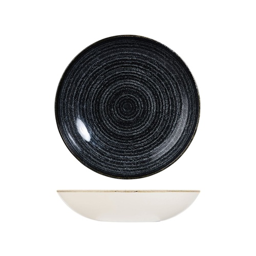Studio Prints Homespun Round Coupe Bowl Charcoal Black 248mm / 1136ml - Box of 12