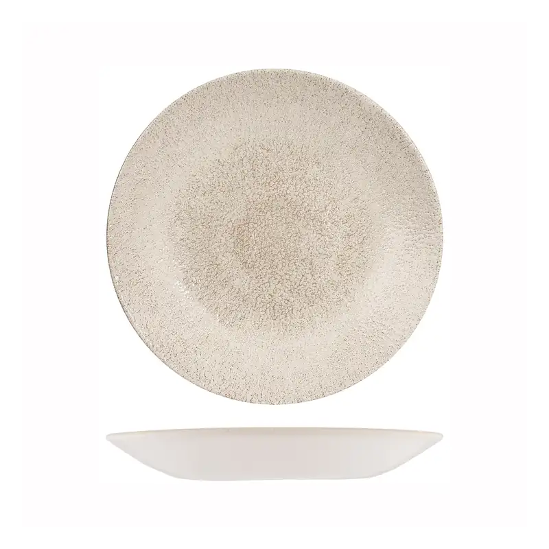 Studio Print Raku Agate Grey Round Deep Coupe Plate 255mm - Box of 12