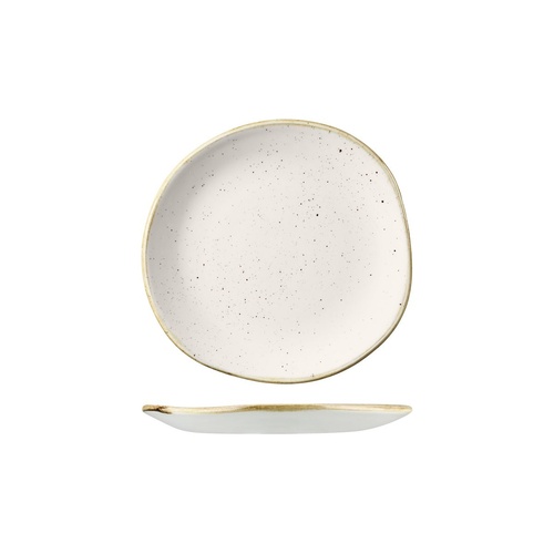 Stonecast Trace Barley White Round Organic Plate - Trace 186mm - Box of 12