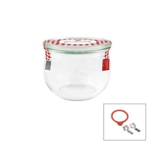 Complete Weck Tulip Glass Jar with Lid 580ml 100x85mm (Box of 6)