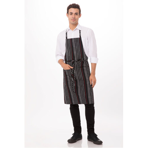 Chef Works Striped Bib Apron - A550