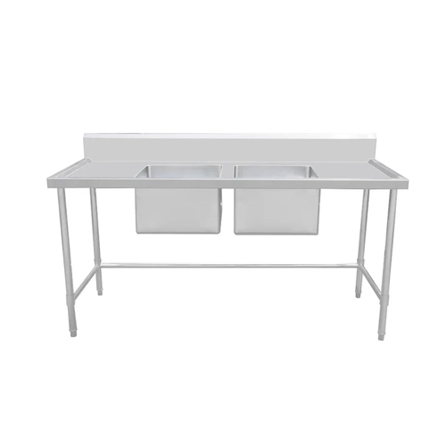 ASD-1260C Stainless Steel Double Sink Bench 1200w x 600d x 900h mm (Sinks at Centre)