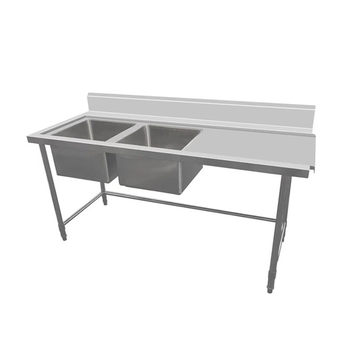 ASDD-1570RL Stainless Steel Inlet Double Sink 1500w x 700d x 900h mm (Inlet Right/Sink Left)