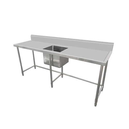 ASS-2160C Stainless Steel Single Sink Bench 2100w x 600d x 900h mm (Sink at Centre)