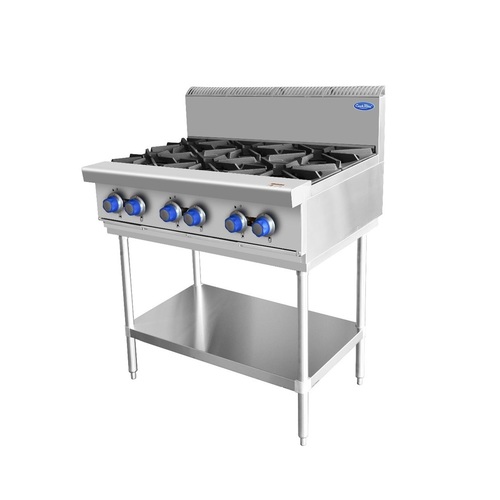 Cookrite AT80G6B-F-NG - 6 Burner Gas Cooktop on Leg Stand - Natural Gas