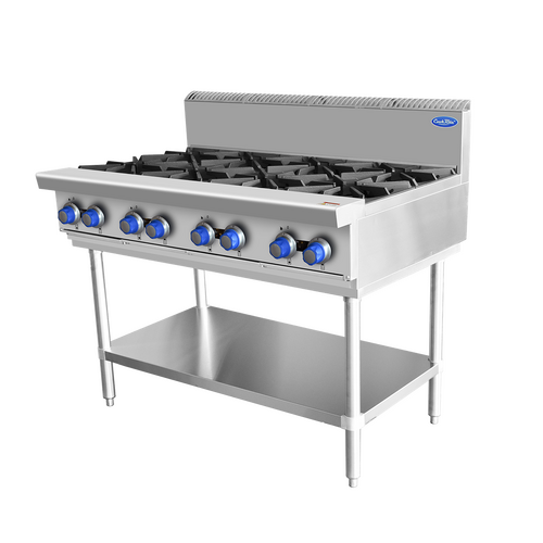 Cookrite AT80G8B-F-LPG - 8 Burner Gas Cooktop on Leg Stand - LPG