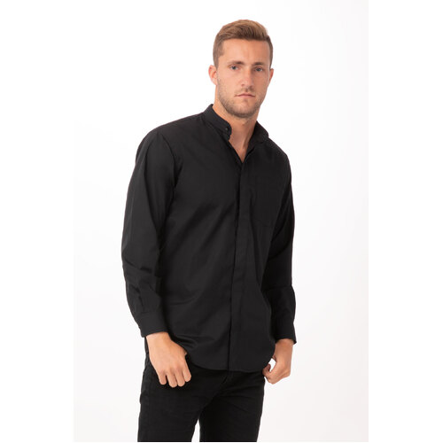 Chef Works Banded Collar Shirt - B100-BLK