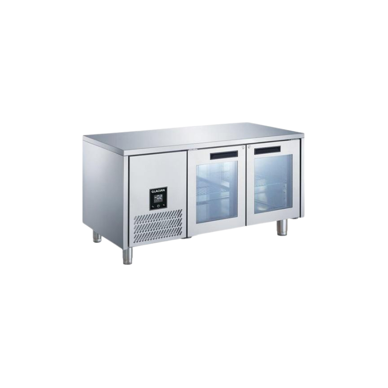 Glacian BCG71815 - 2 Door Glass Underbench Fridge