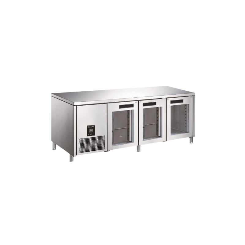 Glacian BCG72476 - 3 Door Glass Underbench Fridge