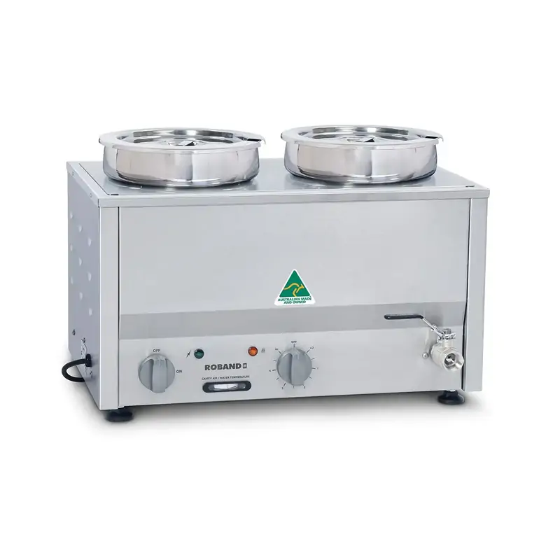 Roband BM2E Countertop Hot Bain Marie with 2 Round Pots