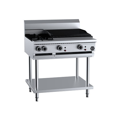 B+S BT-SB2-CGR6 Gas Combination Two Open Burners & 600mm Char Grill