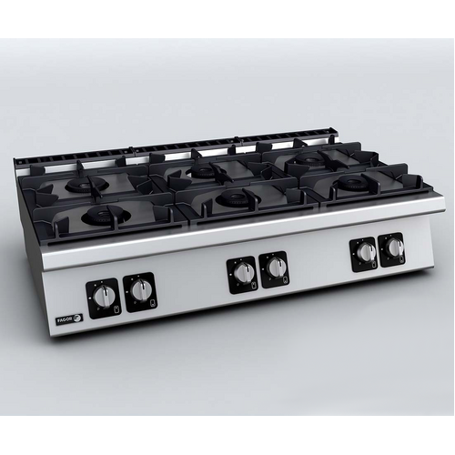 Fagor C-G760H - Bench Top 6 Gas Burners - NG 