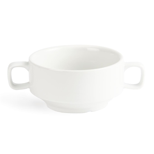 Olympia Whiteware Soup Bowl with Handles 115mm (Box of 6)