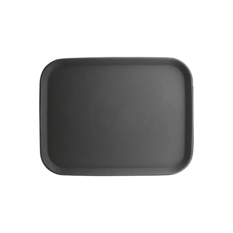 Olympia Kristallon Rectangular Tray Black Anti-Slip Plastic 356x458mm