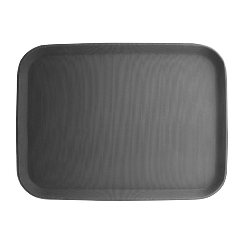 Olympia Kristallon Rectangular Tray Black Anti-Slip Plastic 380x510mm
