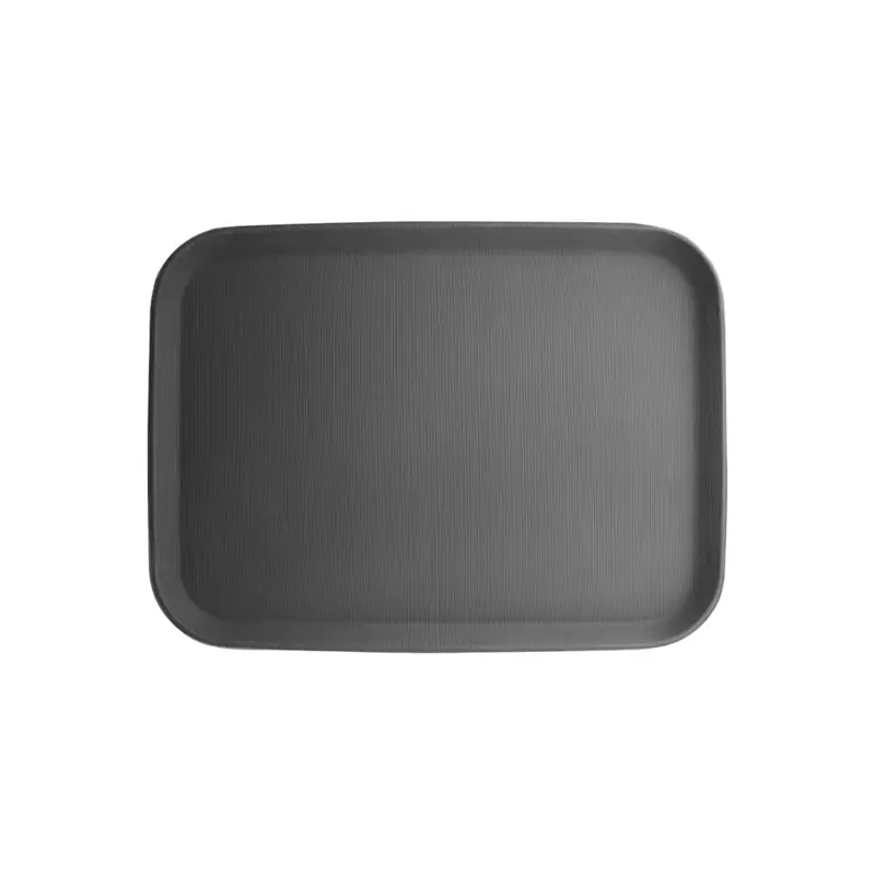 Olympia Kristallon Rectangular Tray Black Anti-Slip Plastic 380x510mm