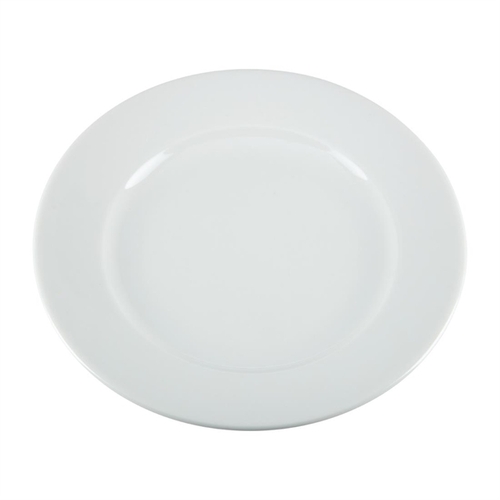 Olympia Whiteware Wide Rimmed Plate - 200mm 8" (Box of 12)