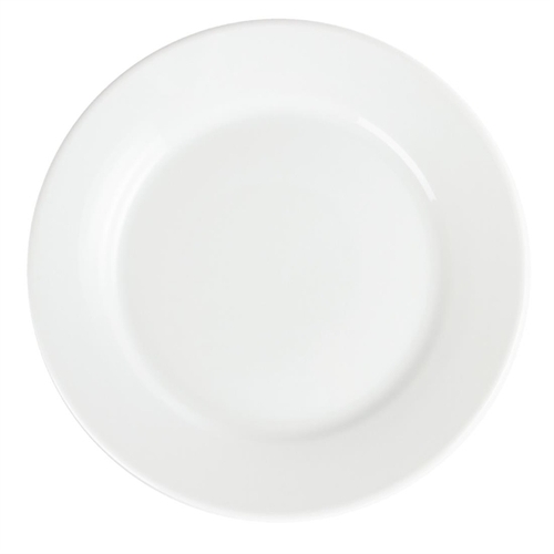 Olympia Whiteware Wide Rimmed Plate - 250mm 10" (Box of 12)