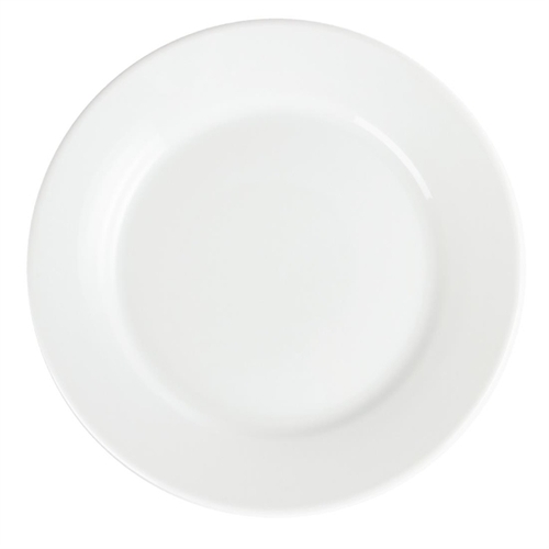 Olympia Whiteware Wide Rimmed Plate 250mm (Box of 12)