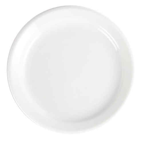 Olympia Whiteware Narrow Rimmed Plate 180mm (Box of 12)