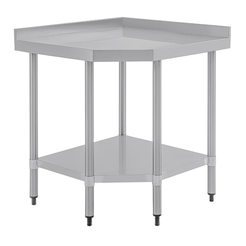 Vogue Stainless Steel Corner Table 800x600x960mm
