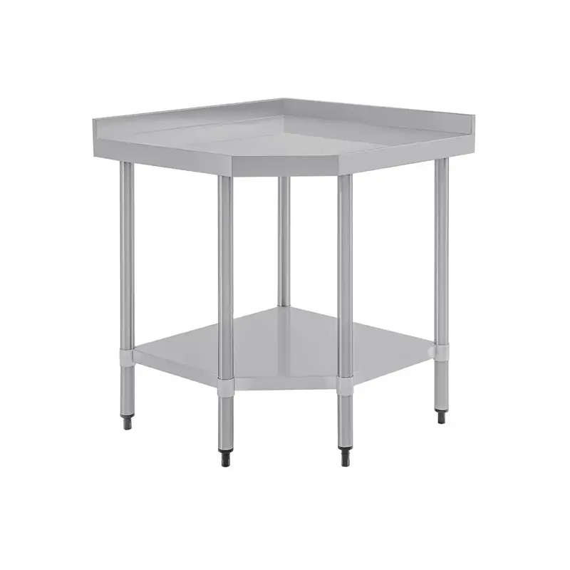 Vogue Stainless Steel Corner Table 800x600x960mm