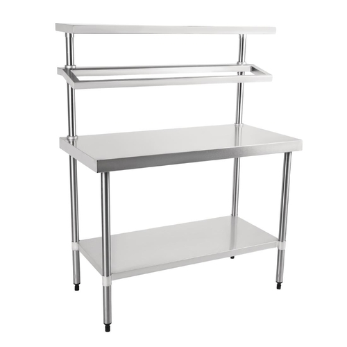 Vogue Stainless Steel Prep Station with Gantry 1200x600x1500mm