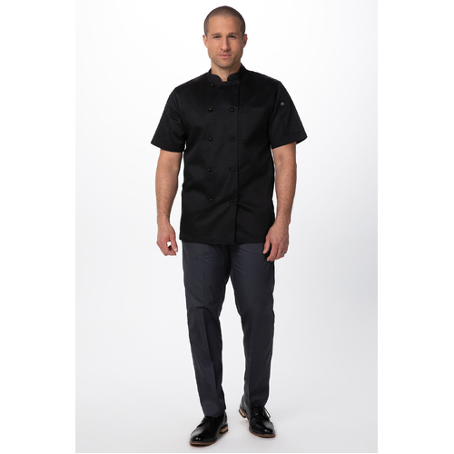 Chef Works Canberra Black Basic Chef Jacket - CBBS