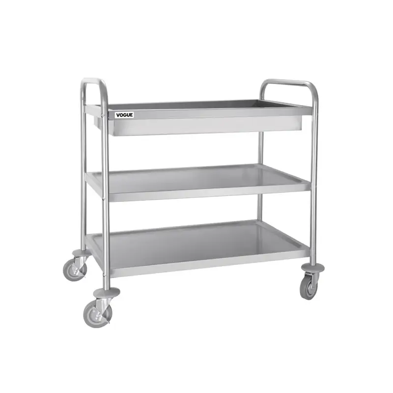 Vogue Deep Tray Clearing Trolley 3 Tier 940x855x535mm