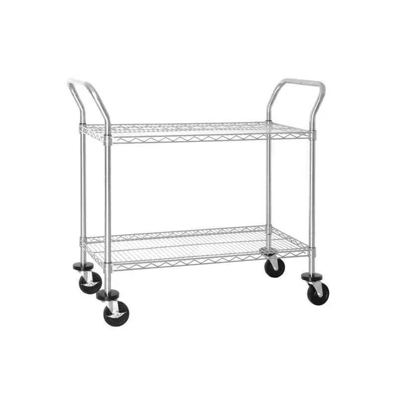Vogue 2 tier Chrome Wire Trolley 910x457x960mm