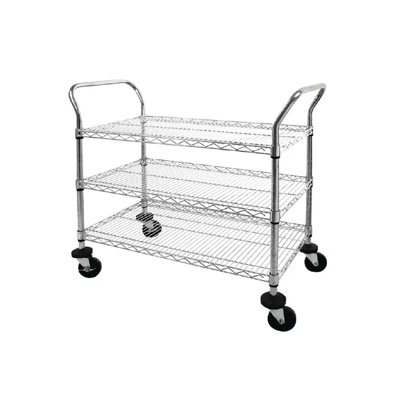 Vogue 3 tier Chrome Wire Trolley 910x457x960mm