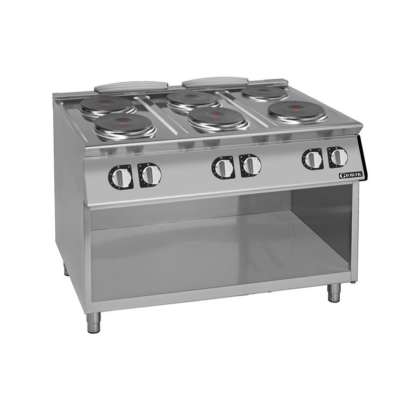 Giorik CE76TGT - 6 Round Electric Hot Plates on Open Base