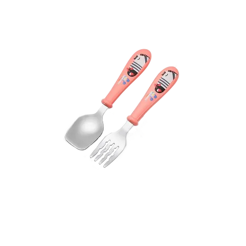 Cuitisan Infant Kid Spoon Fork Set Pink