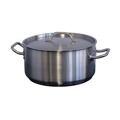 Forje 12.9 Litre Stainless Steel Low Casserole Pot with Lid