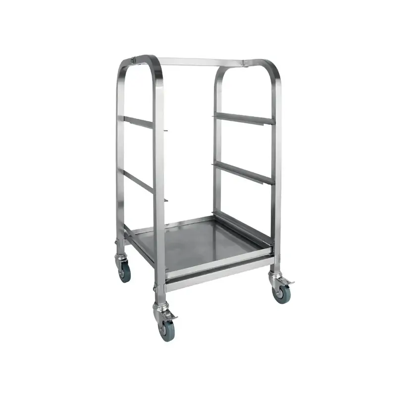 Vogue Glass Racking Trolley 3 Tiers for 350x430mm Baskets