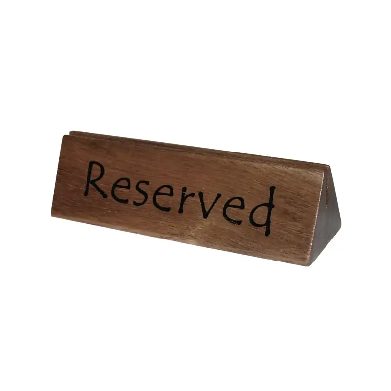Wooden Menu Holder & Reserved Sign