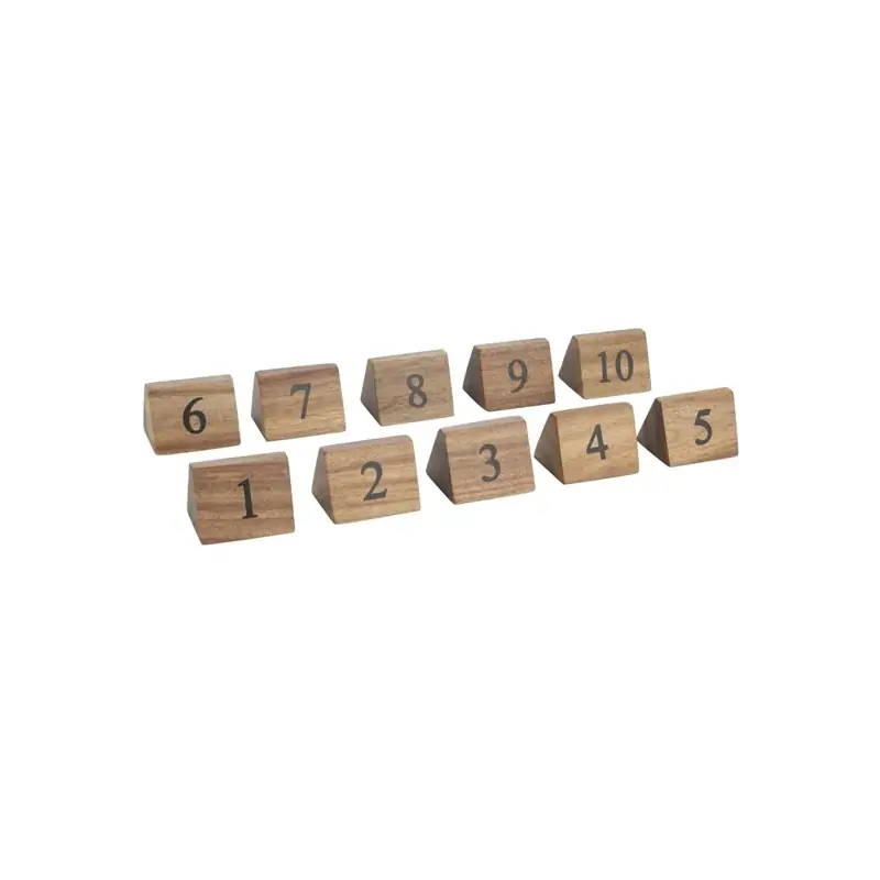 Olympia Acacia Table Number Signs Numbers 1-10