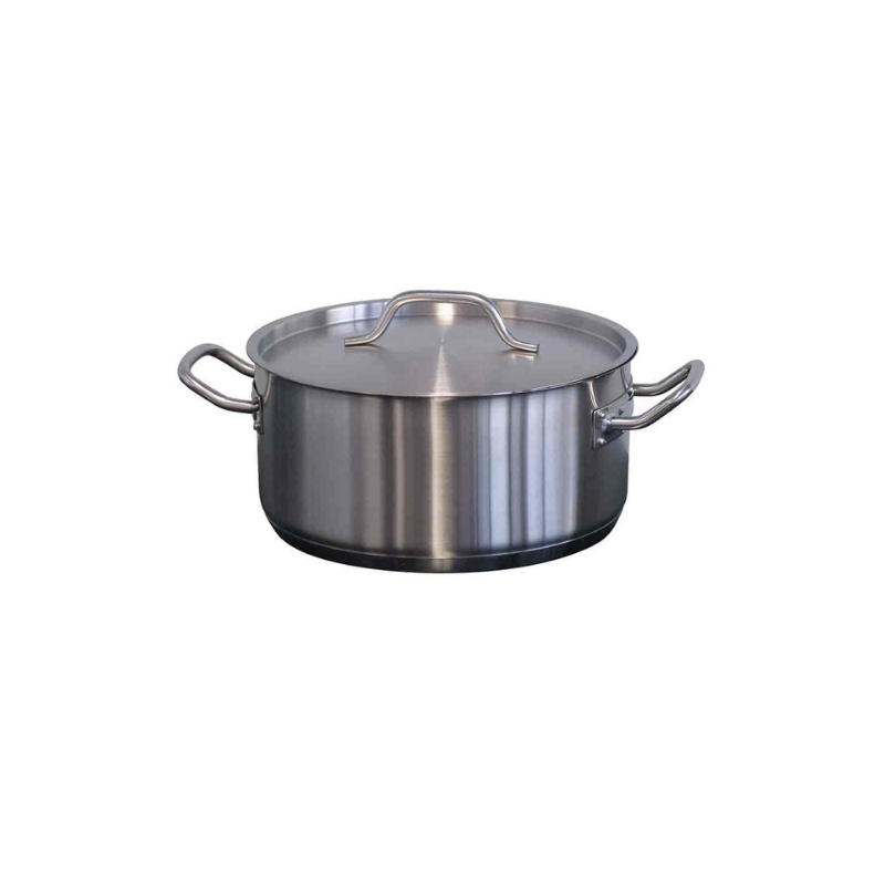 Forje 5 Litre Stainless Steel Low Casserole Pot with Lid