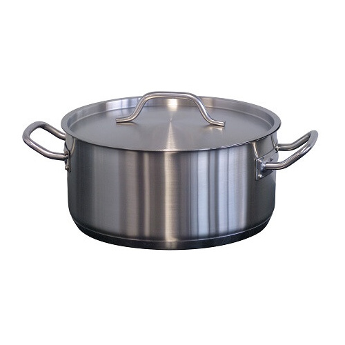 Forje 8 Litre Stainless Steel Low Casserole Pot with Lid