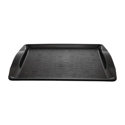 Olympia Kristallon Handled Fast Food Tray Black 430x305x25mm