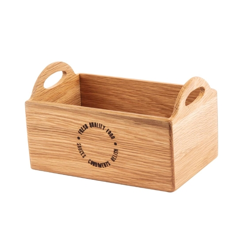 Olympia FSC Oak Utensil Holder Printed One Side 230x145x135mm