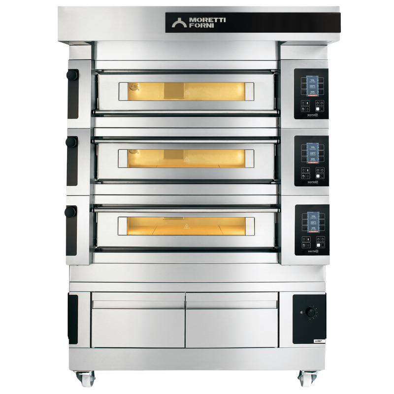 Moretti Forni SerieS COMP S100E/3/L Triple Deck Pizza Oven on Prover