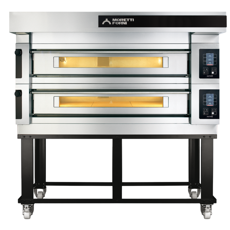 Moretti Forni SerieS COMP S140E/2/S Double Deck Pizza Oven on Stand