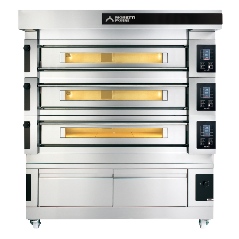 Moretti Forni SerieS COMP S140E/3/L Triple Deck Pizza Oven on Prover