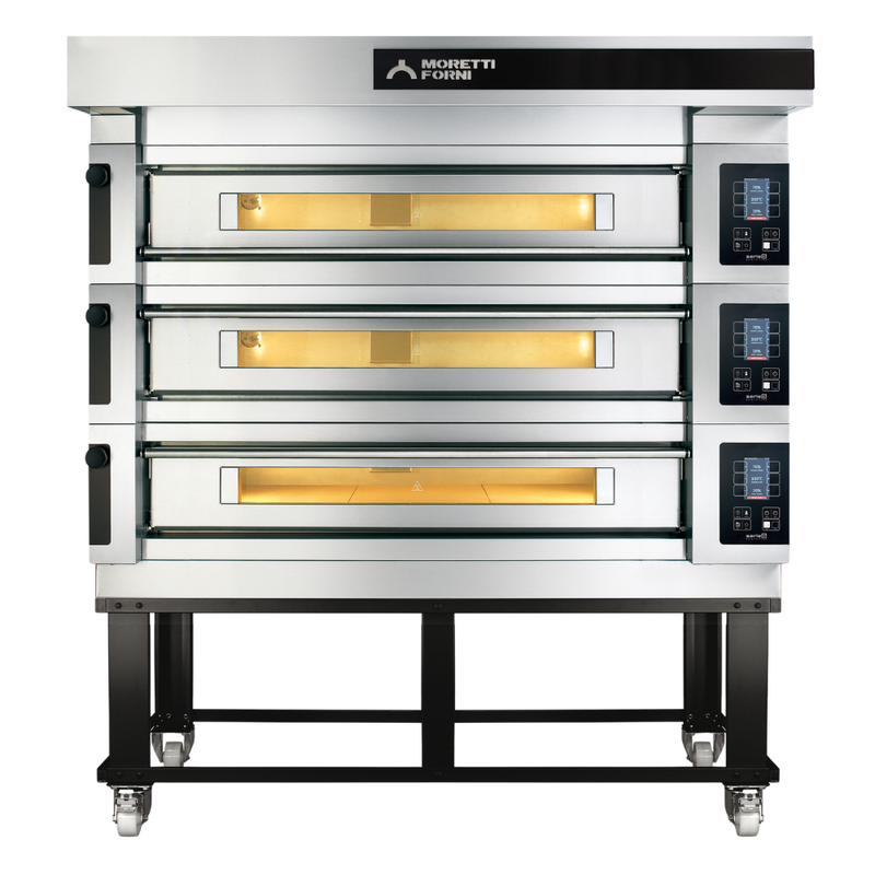 Moretti Forni SerieS COMP S140E/3/S Triple Deck Pizza Oven on Stand