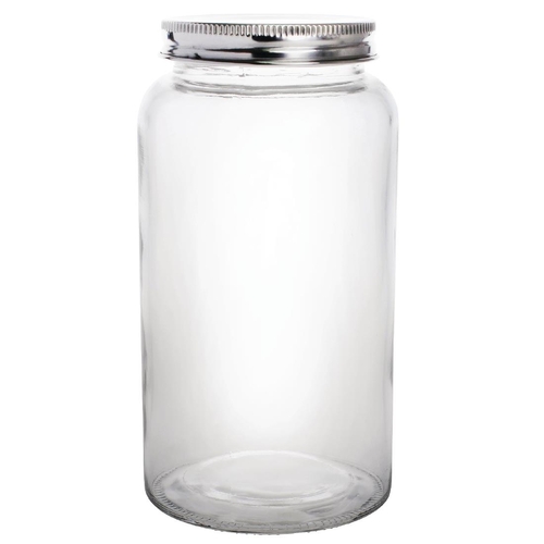 Vogue Glass Jar with St/St Lid - 90x170mm 800ml 28fl oz (Box of 6)